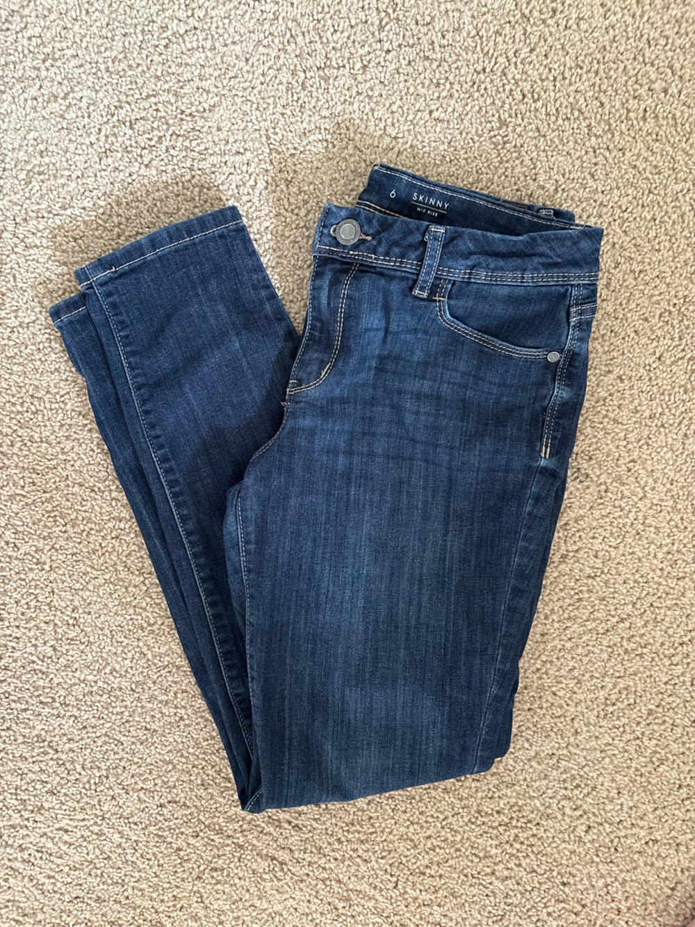 Simply Vera Vera Wang Dark Blue Skinny Mid Rise Jeans